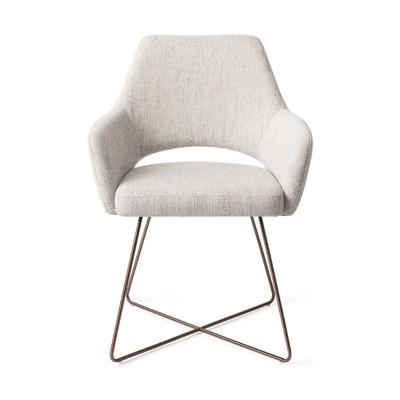 Jesper Home Eetkamerstoel 'Yanai' Cross Rose Gold, kleur Pigeon