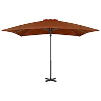 VidaXL Zweefparasol met aluminium paal 250x250 cm terracottakleurig - thumbnail