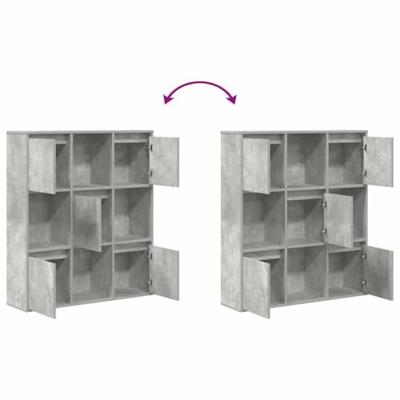Boekenkast 89x24x101,5 cm bewerkt hout betongrijs Boekenkast 89x24x101,5 cm bewerkt hout betongrijs