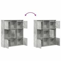 Boekenkast 89x24x101,5 cm bewerkt hout betongrijs - thumbnail