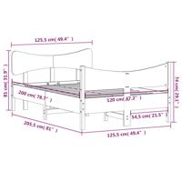 Bedframe zonder matras massief grenenhout wit 120x200 cm - thumbnail