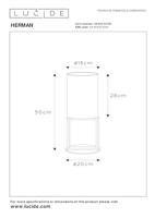 Lucide HERMAN - Tafellamp - Ø 20 cm - 1xE27 - Beige - thumbnail