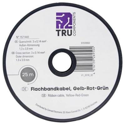TRU COMPONENTS 1571443 Draad 3 x 0.14 mm² Geel, Rood, Groen 25 m