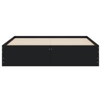 Bedframe met lades bewerkt hout zwart 150x200 cm - thumbnail
