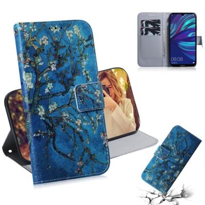 Abrikoos bloem patroon gekleurde tekening horizontale Flip lederen case voor Huawei Y7 Prime (2019)/Y7 Pro (2019)/genieten van 9 met houder & card sl