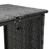 Tuinbank met tafel en kussens L-vormig poly rattan grijs - thumbnail