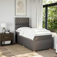 Boxspring met matras stof taupe 90x200 cm - thumbnail