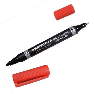 Permanente markeerstift Staedtler Lumocolor 348 Dubbel Rood (10 Stuks)
