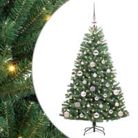 VidaXL Kunstmatige inklapbare kerstboom groen 120 cm pvc en metaal - thumbnail