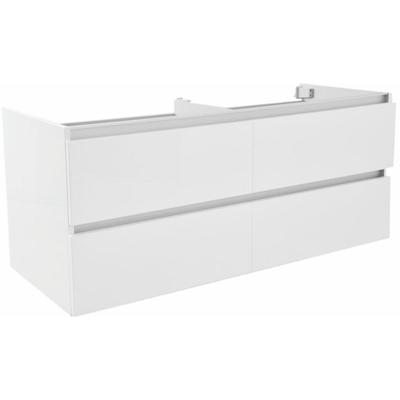 Wiesbaden Vision Onderkast Met 4 Laden 2 Uitsparingen - 120x46cm - Glans Wit