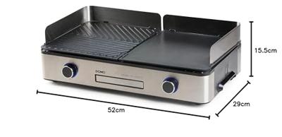 Genius tafelbarbecue - DOMO - DO9259G - 2 kookzones - Regelbare thermostaat - 2400 W
