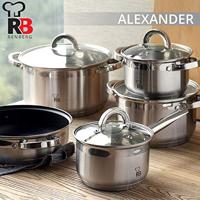 Renberg Roestvrijstalen pannenset met deksel (12 delig) - thumbnail