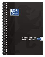Collegeblok Oxford School A4+ lijn 23-gaats 160 pagina&apos;s 80gr zwart | 5 stuks - thumbnail