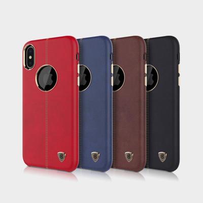 NILLKIN Englon Case voor iPhone X Business stijl Crazy Horse leder oppervlak beschermende Case (zwart)