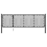 vidaXL Poort 350x75 cm staal zwart - thumbnail