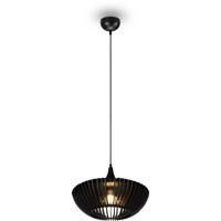 LED Hanglamp - Hangverlichting - Trion Colman - E27 Fitting - Rond - Mat Zwart - Aluminium - thumbnail