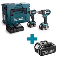 Makita DLX2180TJ - DHP484 Accuklopboormachine + DTD153 Accu Slagschroevendraaier 18v 5,0ah Li-ion - thumbnail