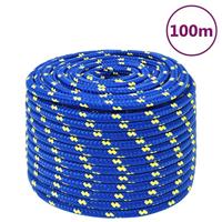 VidaXL Boottouw 14 mm 100 m polypropeen blauw - thumbnail