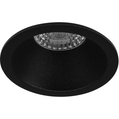 Spot Armatuur GU10 - Pragmi Pollon Pro - GU10 Inbouwspot - Rond - Zwart - Aluminium - Verdiept - Ø82mm