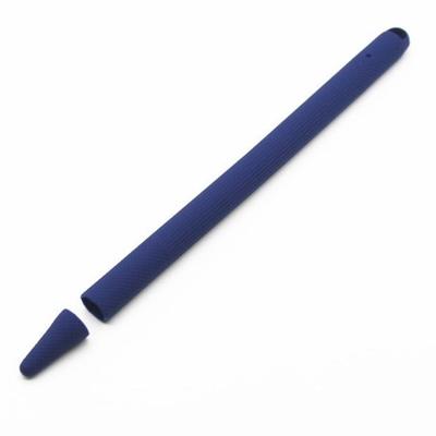 Stylus pen silica gel schokbestendige beschermhoes voor Apple pencil 2 (donkerblauw)