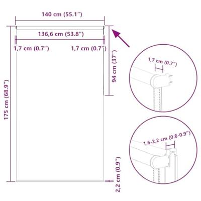 Rolgordijn verduisterend 140x175 cm stofbreedte 136,6 cm grijs