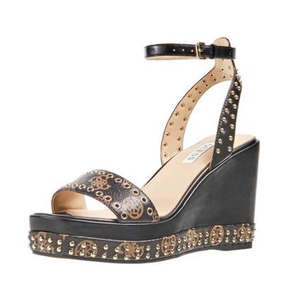 GUESS Noldo plateau sleehakken met studs zwart