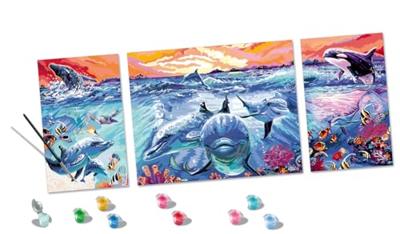 Ravensburger creart schilderen op nummer - dolphins at sunset Ravensburger creart schilderen op nummer - dolphins at sunset