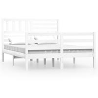 Bedframe massief hout wit 140x190 cm - thumbnail