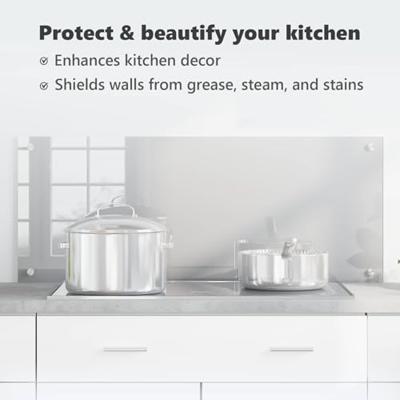 VidaXL Keuken spatscherm lichtgrijs 100 x 40 cm gehard glas