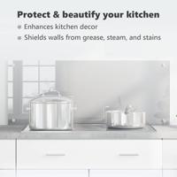 VidaXL Keuken spatscherm lichtgrijs 100 x 40 cm gehard glas - thumbnail