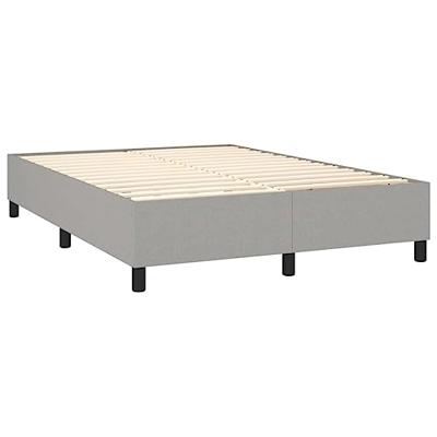 Boxspring met matras stof lichtgrijs 140x200 cm