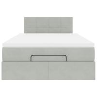 Ottoman bed met matras 120x200 cm fluweel lichtgrijs - thumbnail