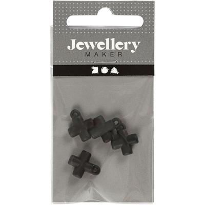 Creativ Company Kruis, afm 10x10 mm, gatgrootte 1,5 mm, zwart, 4 stuk/ 1 doos