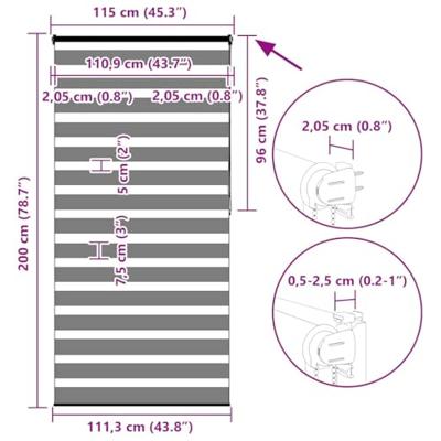 Zebra Blind 115x200 cm stofbreedte 110,9 cm polyester zandbruin