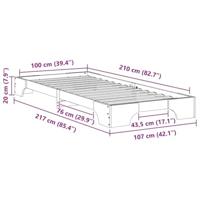 Bedframe met opslag Bruin 100 x 210 cm Hout - thumbnail