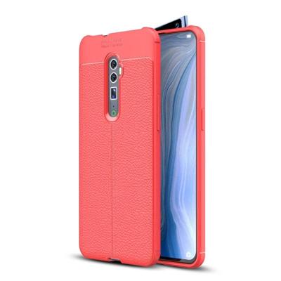 Litchi textuur TPU schokbestendig geval voor OPPO Reno (zoom) (rood)