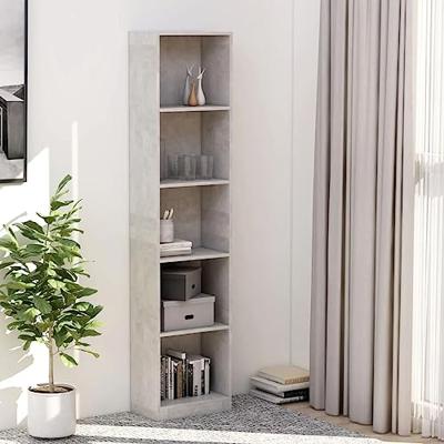 VidaXL Boekenkast met 5 schappen 40x24x175 cm bewerkt hout betongrijs