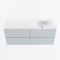 MONDIAZ VICA 120cm badmeubel onderkast Clay 4 lades. Wastafel MOON rechts zonder kraangat, kleur Talc. - thumbnail