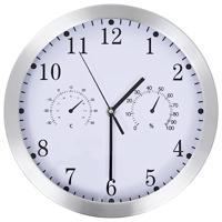 VidaXL Wandklok met quartz-mechanisme hygrometer thermometer 30 cm wit - thumbnail