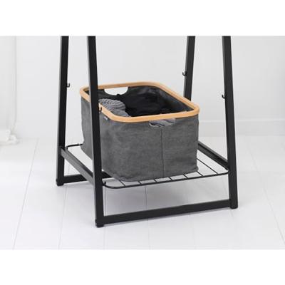 Brabantia Wasmand Opvouwbaar 40L Pepper Black/Bamboe Brabantia Wasmand Opvouwbaar 40L Pepper Black/Bamboe