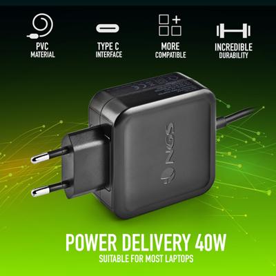 Laptop oplader NGS 45W Auto USB-C 45 W - thumbnail