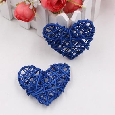5 stuks 6cm kunstmatige stro bal DIY decoratie rotan hart Christmas decor Home ornament (donkerblauw)