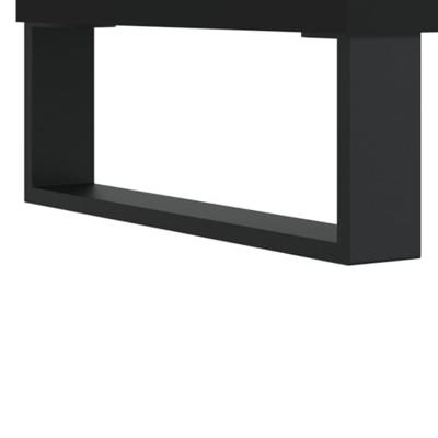 Platenkast 121x38x48 cm bewerkt hout zwart - thumbnail