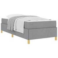 Boxspring bed Anders Zwart en Bruin en Wit 80 x 200 cm Stof - thumbnail