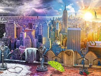 Ravensburger - Puzzle 1500 - Day & Night NYC Skyline (10216008)