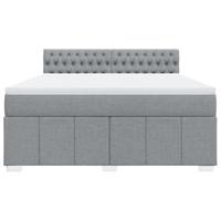 Boxspring met matras stof lichtgrijs 180x200 cm - thumbnail
