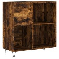 Platenkast 84,5x38x89 cm bewerkt hout gerookt eikenkleurig - thumbnail