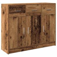 Dressoir 91x28x75 cm bewerkt hout oud houtkleurig - thumbnail