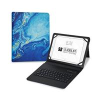 Subblim Tabletbeschermhoes voor 27,9 cm (11 inch), bluetooth-toetsenbord, Spaans toetsenbord, elastiek, oplaadpoort, ultra slim, keytab Pro marmer, blauw (27,9 cm (11 inch), blauw - thumbnail