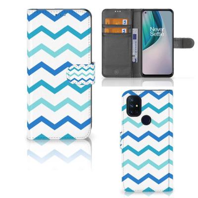 OnePlus Nord N10 | Telefoon Hoesje | Zigzag Blauw